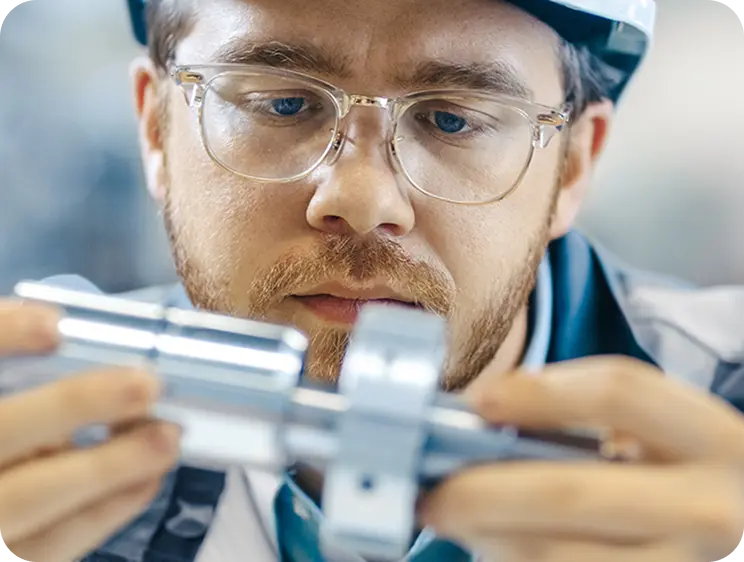 Engineer inspecting machinery